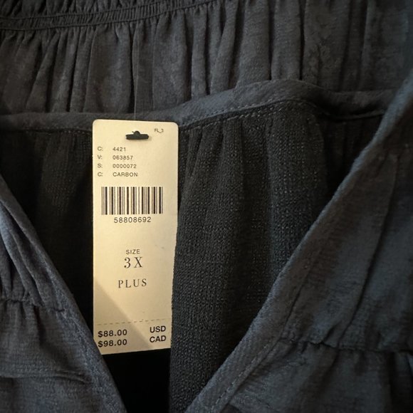 Anthropologie Gray Ruffled Blouse - Picture 3 of 11